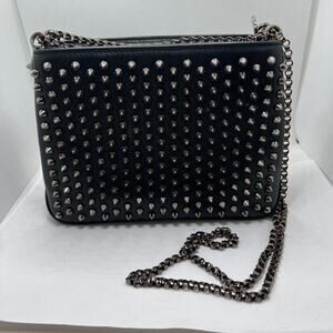 Christian Louboutin Triloubi Studded Convertible Chain Strap Crossbody Black